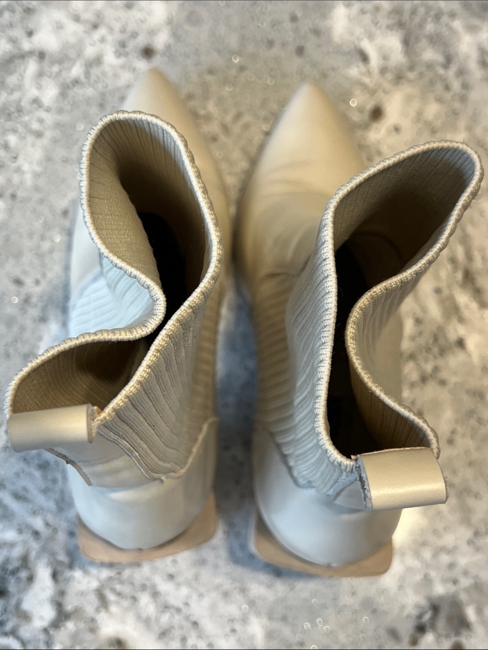 Steve Madden Tackle Sock Booties - Bone Leather - Size 7.5 EUC - Picture 8 of 10